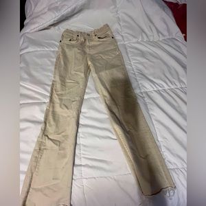 Zara jeans! khaki color in size 00, For shorter woman.